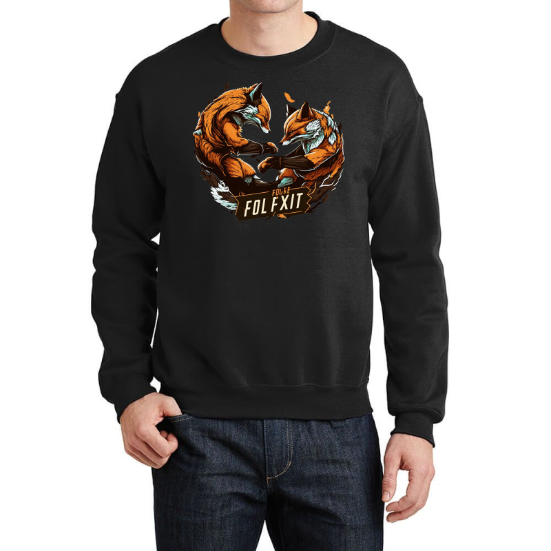 Fox Fight Crewneck Sweatshirt by ZoritaStrong290 | Artistshot