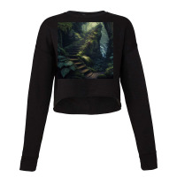 Forest Nature Painting Art Cropped Sweater | Artistshot