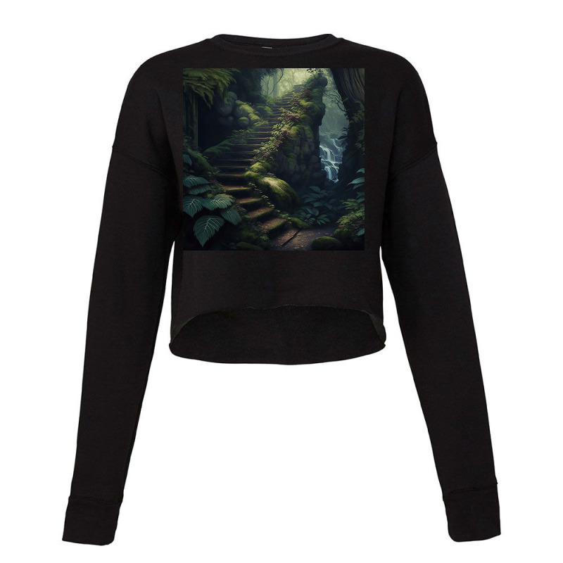 Forest Nature Painting Art Cropped Sweater by Kailooma | Artistshot