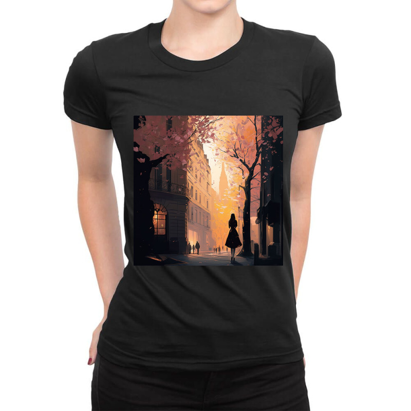 Standing Pose For Girl Ladies Fitted T-Shirt by Creative Corner | Artistshot