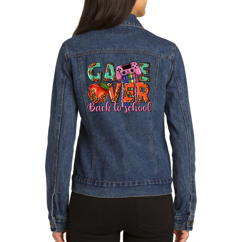 Game Over Back To School Ladies Denim Jacket by enoddigitalart@gmail.com | Artistshot