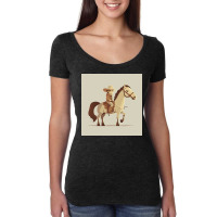 Potrait Of Man Riding Horse Women's Triblend Scoop T-shirt | Artistshot