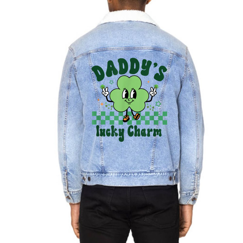 Daddy's Lucky Charm St. Patrick's Day Kids Boy Gir Unisex Sherpa-lined Denim Jacket | Artistshot