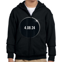 America Totality 04 08 24 Total Solar Eclipse 2024 Youth Zipper Hoodie | Artistshot