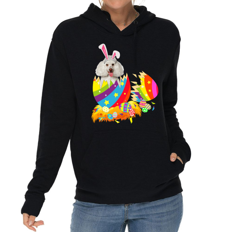 Poodle Lover Dog Happy Easter Lightweight Hoodie | Artistshot