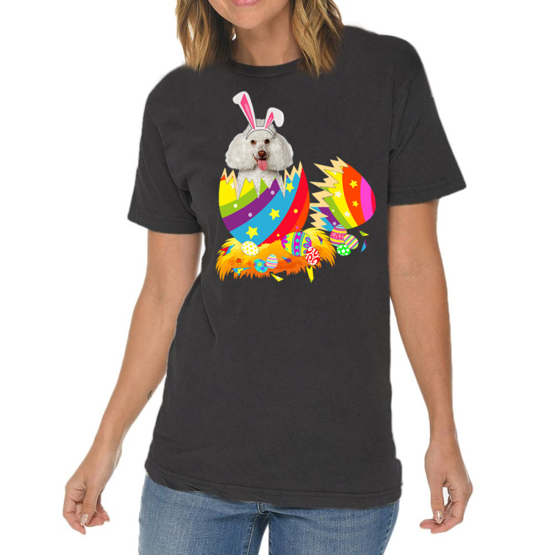 Poodle Lover Dog Happy Easter Vintage T-shirt | Artistshot