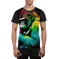 Gorilla Rainbow Graphic T-shirt | Artistshot