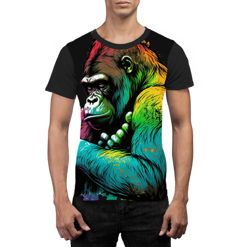 Gorilla Rainbow Graphic T-shirt by UrielTurner100 | Artistshot