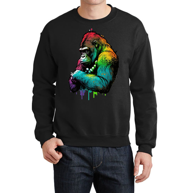 Gorilla Rainbow Crewneck Sweatshirt by UrielTurner100 | Artistshot