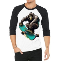 Gorilla Skateboard 3/4 Sleeve Shirt | Artistshot