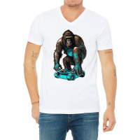 Gorilla Skateboard V-neck Tee | Artistshot