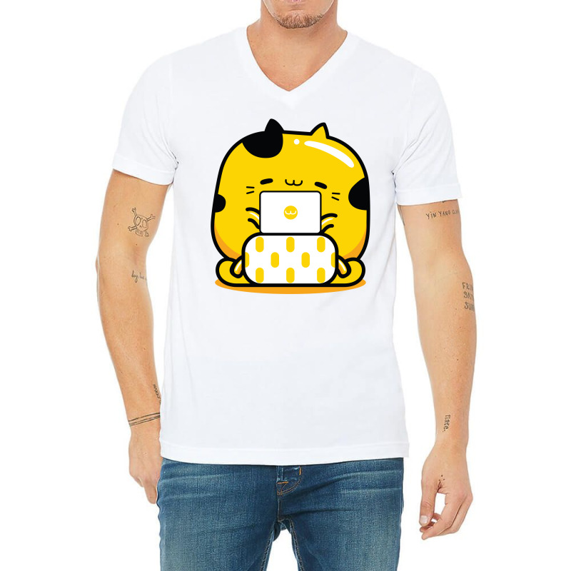 Yellow Cat Graphic Designer Profession V-neck Tee | Artistshot