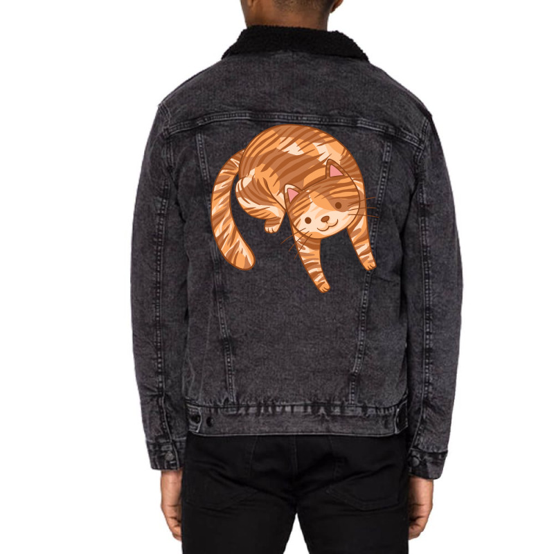 Lazy Cat 01 Unisex Sherpa-lined Denim Jacket | Artistshot