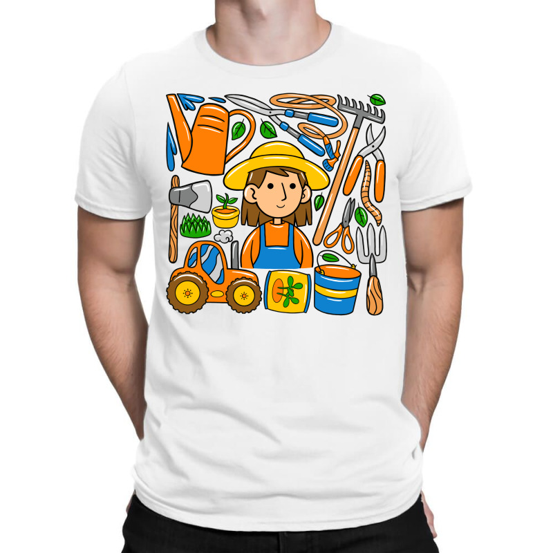 Woman Farmer Doodle T-shirt | Artistshot