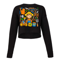 Woman Farmer Doodle Cropped Sweater | Artistshot