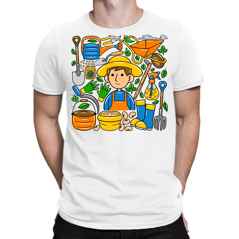 Man Farmer Doodle T-shirt | Artistshot