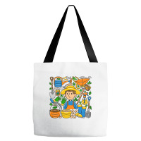 Man Farmer Doodle Tote Bags | Artistshot
