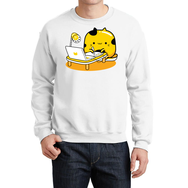 Yellow Cat Illustrator Profession Crewneck Sweatshirt | Artistshot