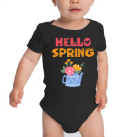 Hello Spring,rain,flowers Baby Bodysuit | Artistshot