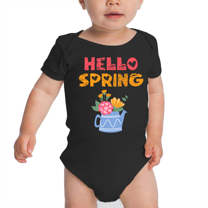 Hello Spring,rain,flowers Baby Bodysuit | Artistshot