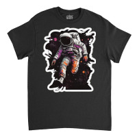 Astronaut Jump In Space With Psychodelic Retro Classic T-shirt | Artistshot