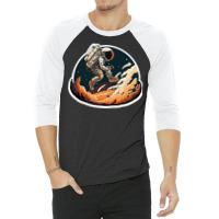 Astronaut Jump In Surreal Worlds 3/4 Sleeve Shirt | Artistshot