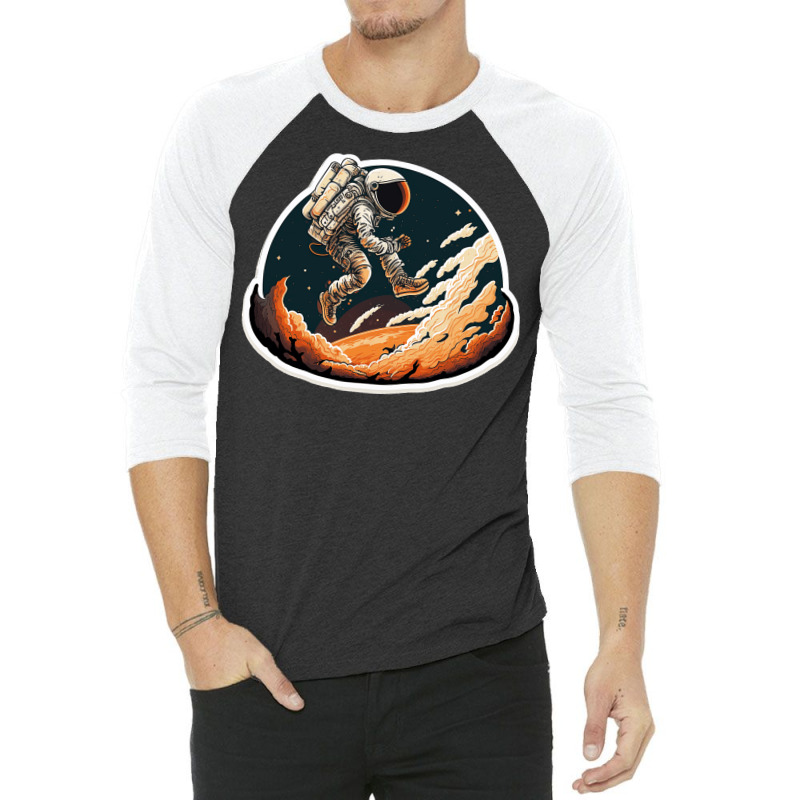 Astronaut Jump In Surreal Worlds 3/4 Sleeve Shirt | Artistshot