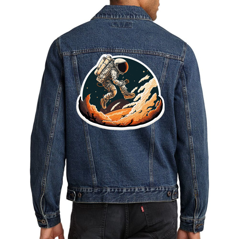 Astronaut Jump In Surreal Worlds Men Denim Jacket | Artistshot