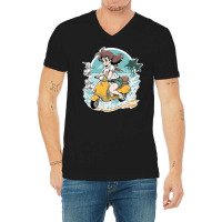 Anime Girl Riding Scooter V-neck Tee | Artistshot