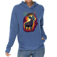 Deer Surrealistic Vibrant Color 80s Lightweight Hoodie | Artistshot