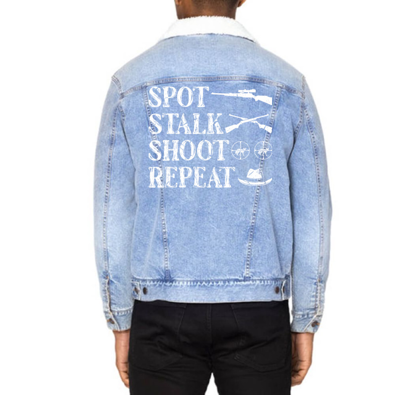 Spot Stalk Shoot Hunting Coyote Hunter Vintage Unisex Sherpa-lined Denim Jacket | Artistshot