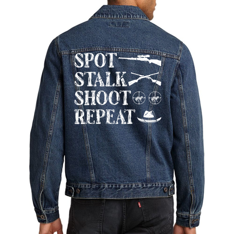 Spot Stalk Shoot Hunting Coyote Hunter Vintage Men Denim Jacket | Artistshot