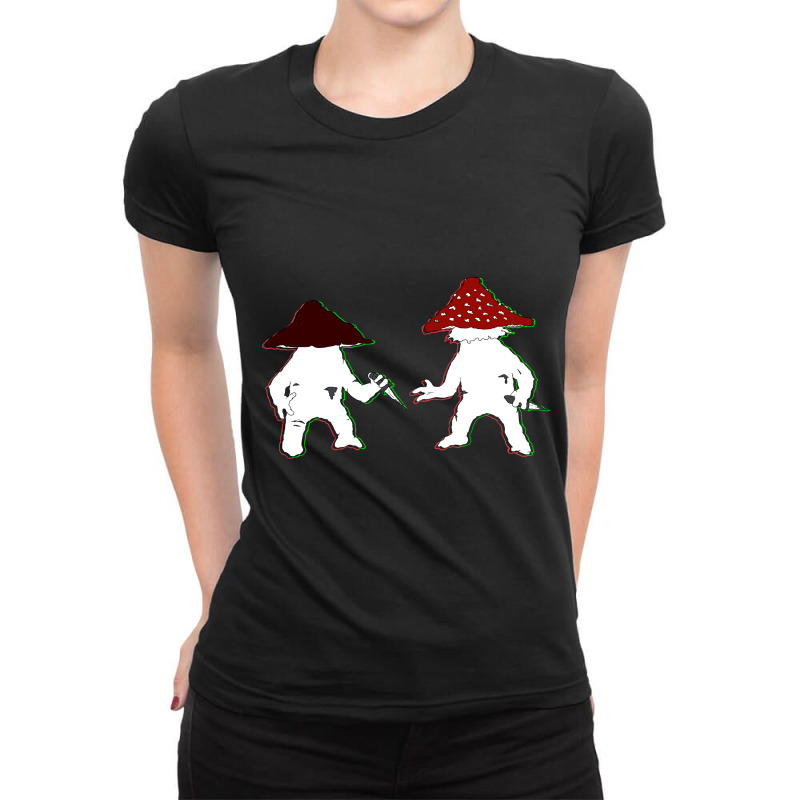 Fighting  Mushrooms Ladies Fitted T-Shirt by Reyz | Artistshot