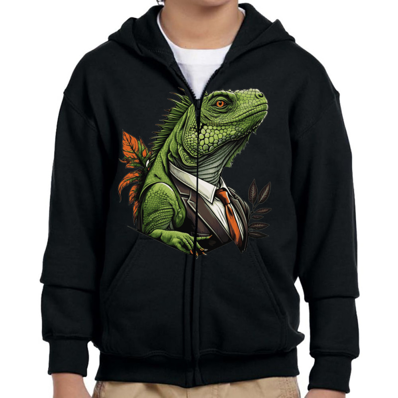 Iguana Master Angry Youth Zipper Hoodie by YaelWorkman180 | Artistshot