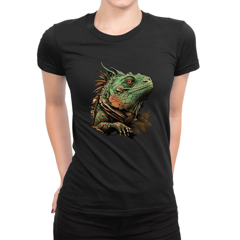 Iguana Master Angry Ladies Fitted T-Shirt by YaelWorkman180 | Artistshot