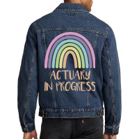 Actuary In Progress Red (1) Men Denim Jacket | Artistshot