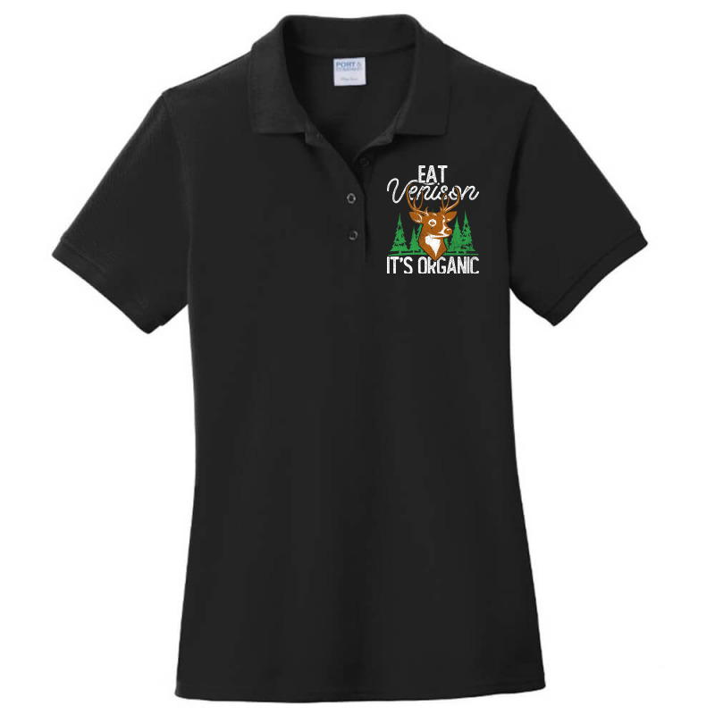 Eat Venison Its Organic Hunting Boy Ladies Polo Shirt by leinosouffoi | Artistshot