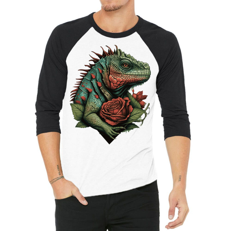 Iguana Valentine 3/4 Sleeve Shirt by NissimHouston109 | Artistshot