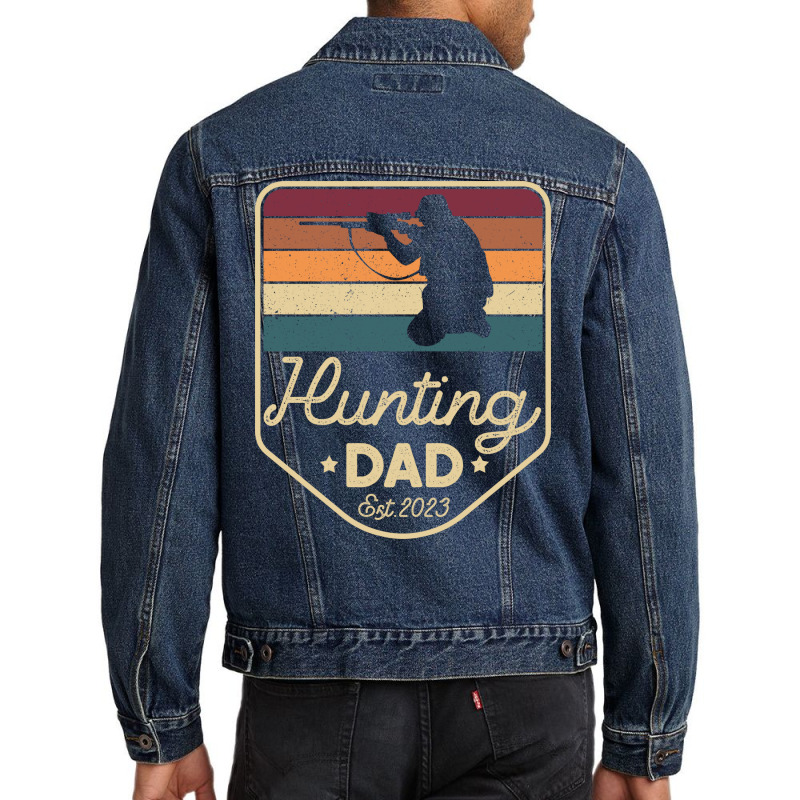 Hunting Dad Est 2023 New Dad Hunting Fan Humor Men Denim Jacket | Artistshot