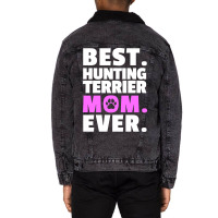 Best German Hunting Terrier Mama Gift Yellow Unisex Sherpa-lined Denim Jacket | Artistshot