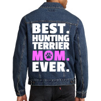 Best German Hunting Terrier Mama Gift Yellow Men Denim Jacket | Artistshot