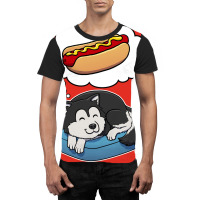 Alaskan Malamute Dreaming About Hotdogs Summer Graphic T-shirt | Artistshot