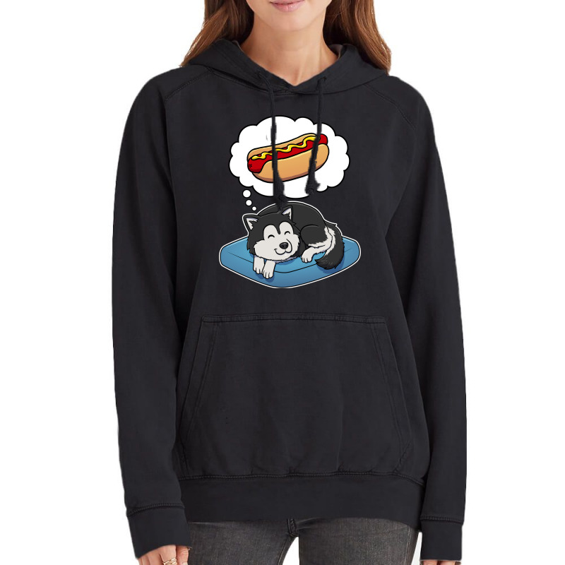 Alaskan Malamute Dreaming About Hotdogs Summer Vintage Hoodie | Artistshot