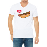 Hot Dogs Is Love Green V-neck Tee | Artistshot