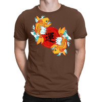 Gold Koi Fish Green T-shirt | Artistshot