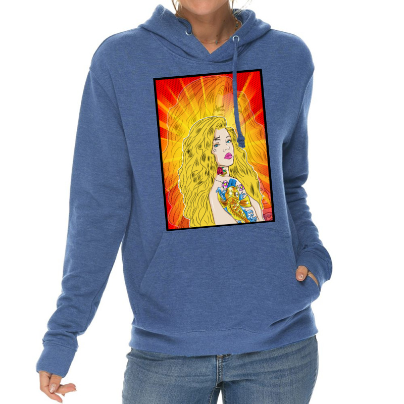 Hollywood Star Girl Yellow Lightweight Hoodie | Artistshot