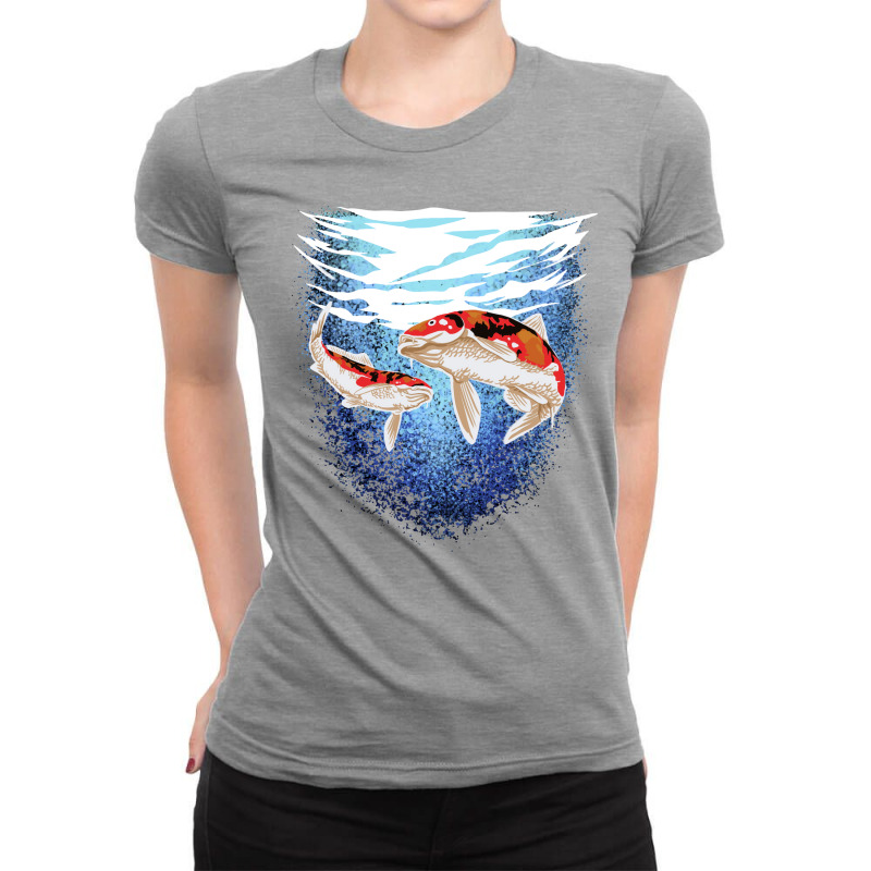 Japanese Koi Fish Carp Pond Japan Tattoo Koi Retro Ladies Fitted T-Shirt by vellosgezii1 | Artistshot