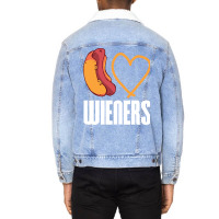 I Love Wieners Quote Unisex Sherpa-lined Denim Jacket | Artistshot