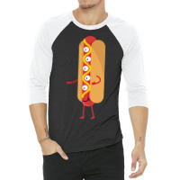 Hot Dog Monster Summer 3/4 Sleeve Shirt | Artistshot