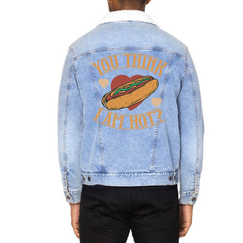 Hot Dog Funny Nostalgia Unisex Sherpa-lined Denim Jacket | Artistshot